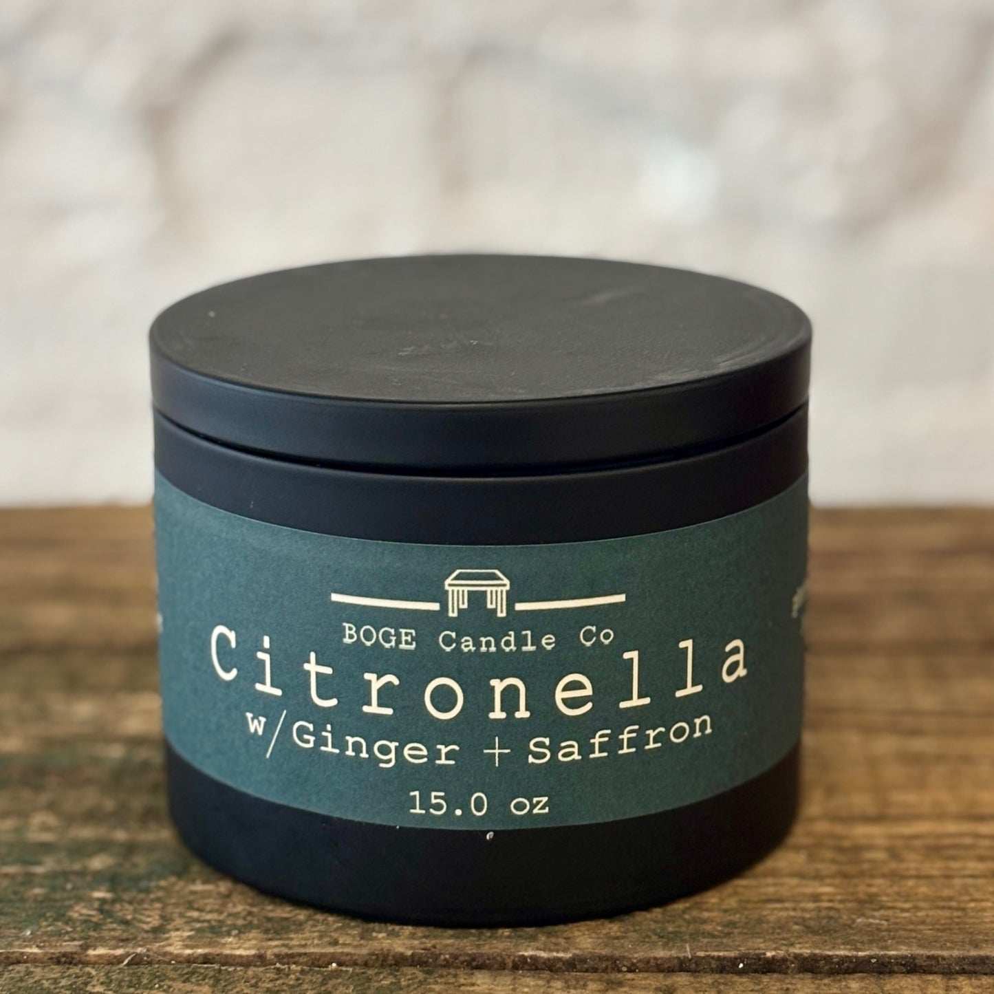 Citronella with Ginger + Saffron Candle 15.0 oz Dark Green