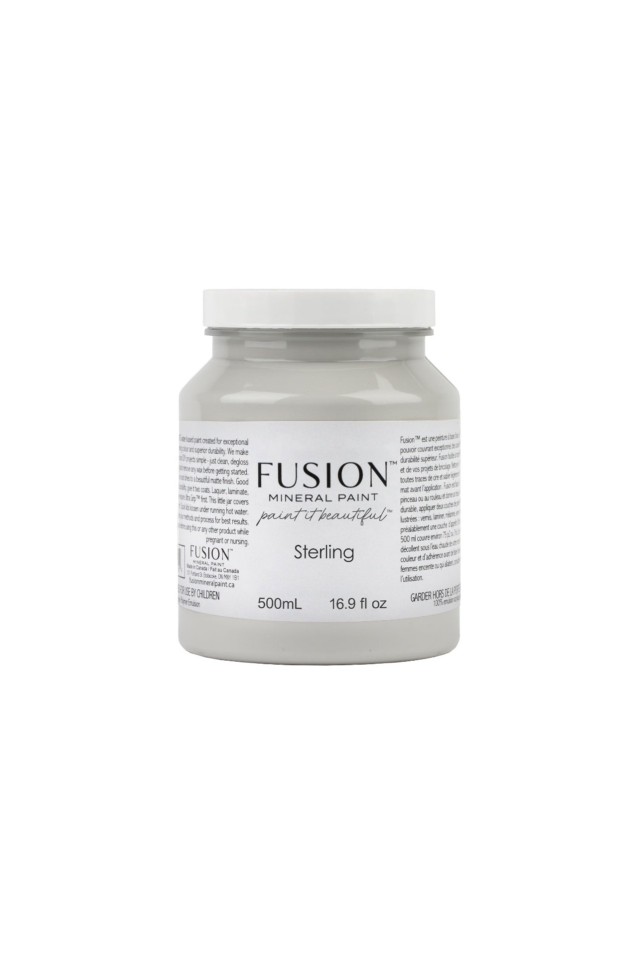Fusion Mineral Paint 500ml or 16.9 oz. Sterling