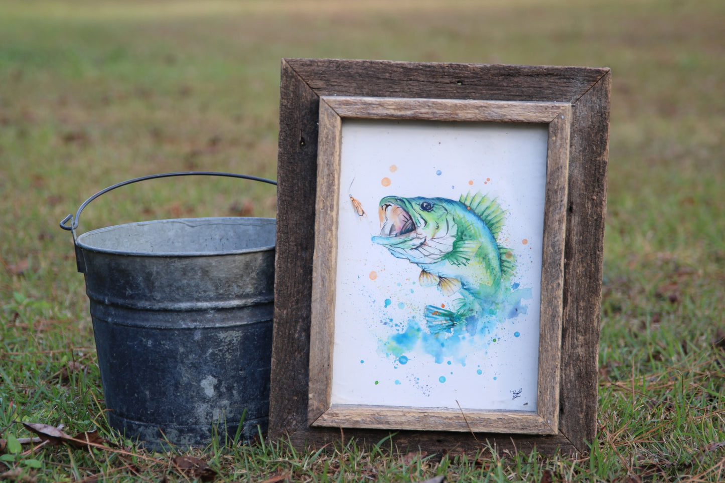 Watercolor Large-mouth Bass