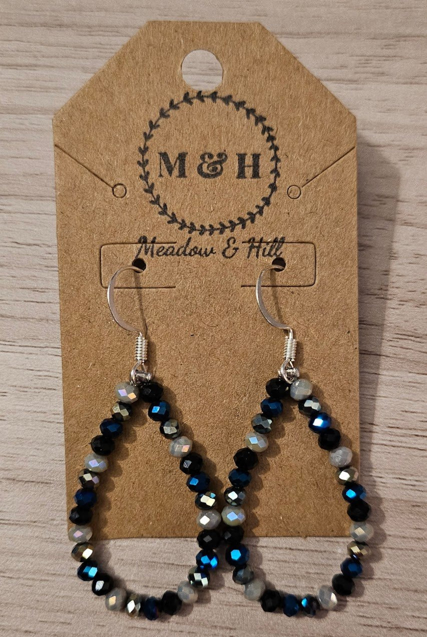 Meadow & Hill Earrings Black, Gray, Blue, Silver