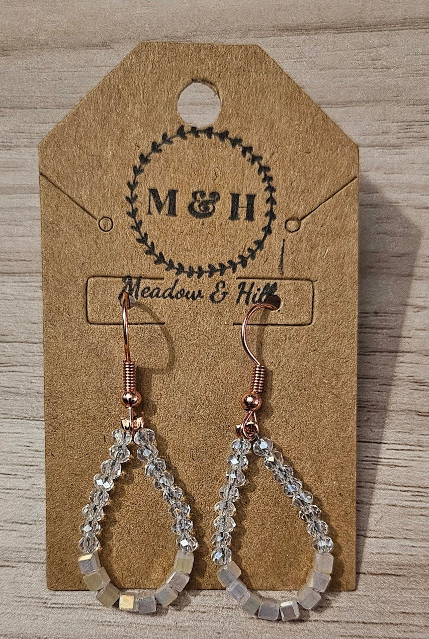 Meadow & Hill Earrings Clear with Pink