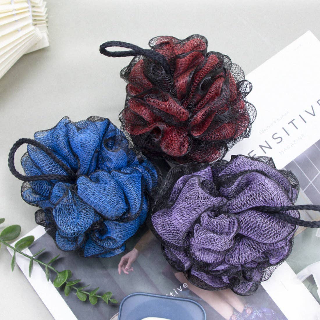 Black Two-Tone Bath Sponge
