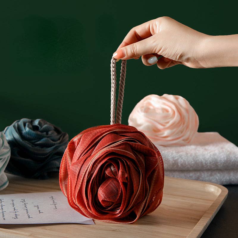 Rose Shower Pouf Premium Quality and Rich Foaming