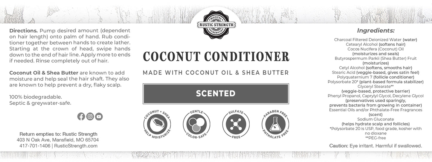Coconut Conditioner, 4 oz - Unscented