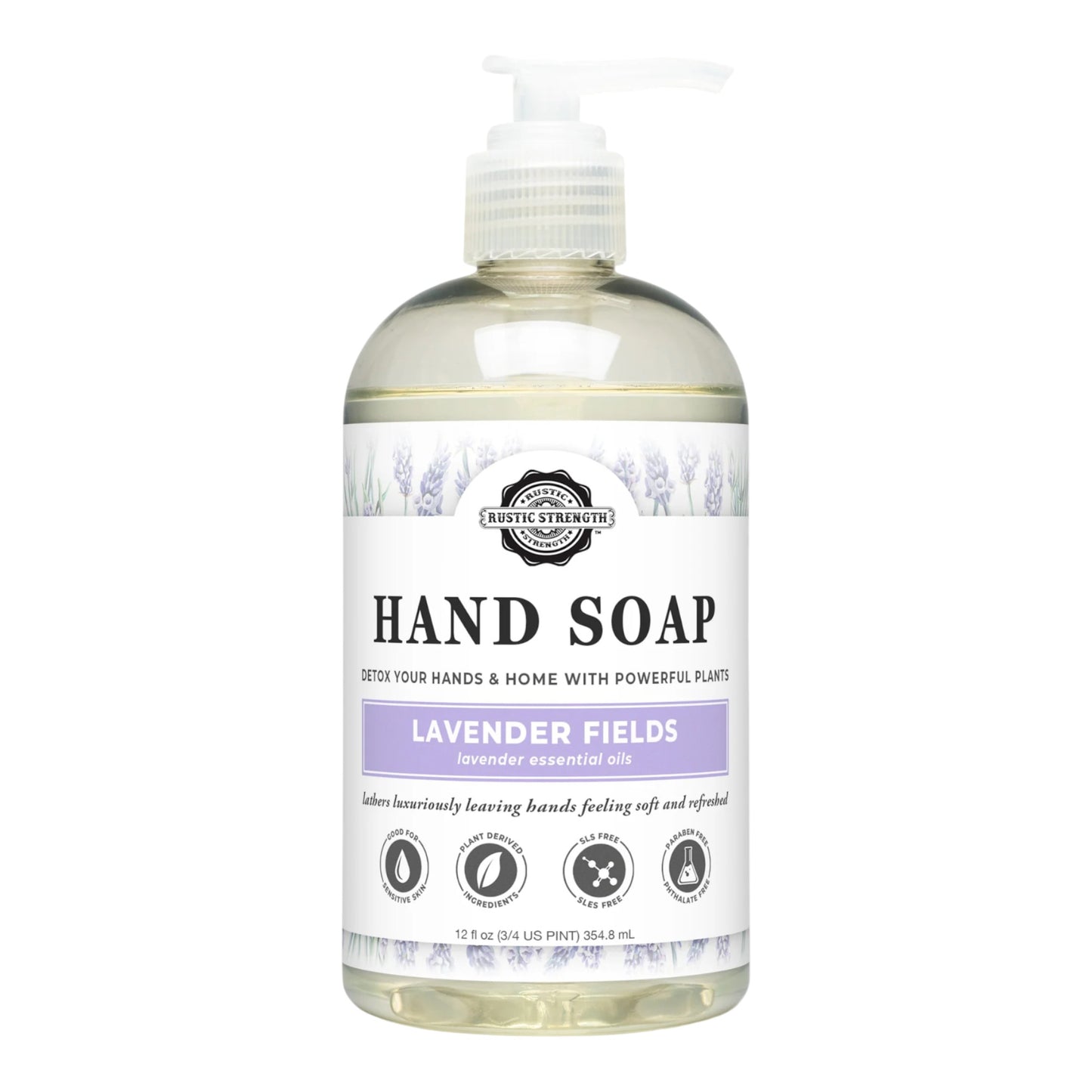 Liquid Hand Soap, 12 oz Pump Bottle - Lavender Fields