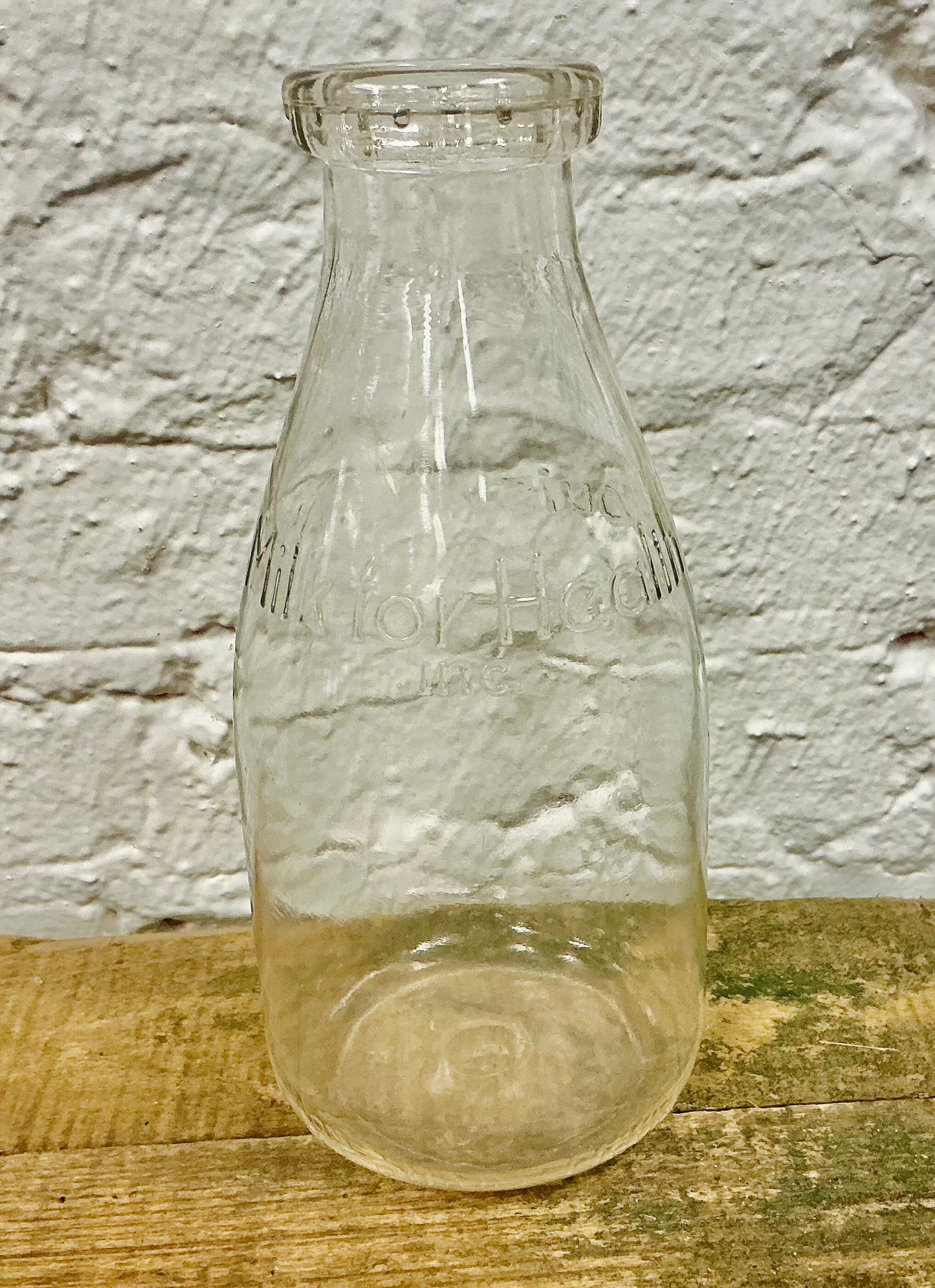 Vintage Glass Milk Bottle