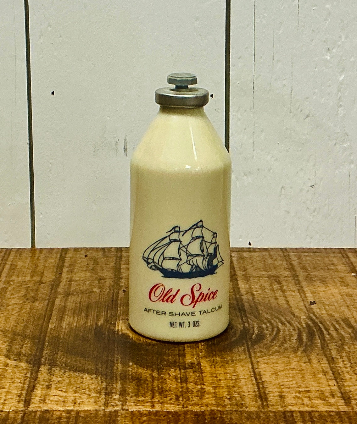 Vintage Old Spice After Shave Talcum Milk Glass Bottle