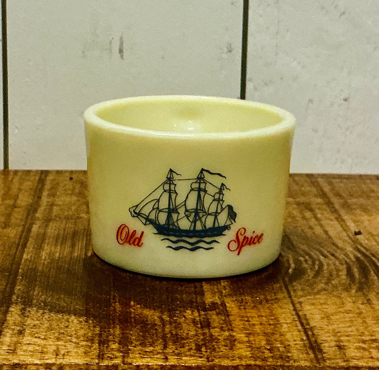 Vintage Old Spice Milk Glass Shaving Mug