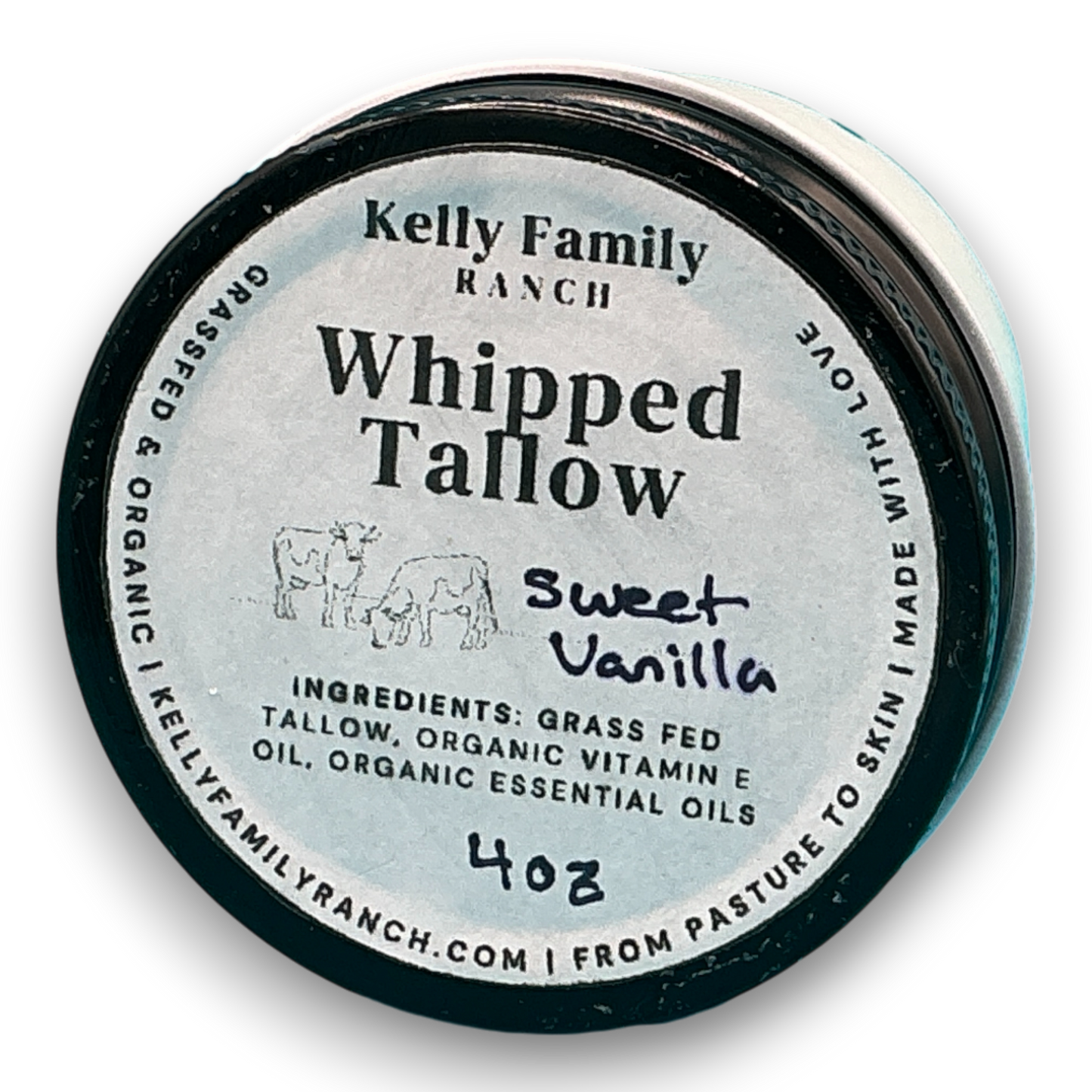 Kelly Family Ranch Whipped Tallow 4oz - Sweet Vanilla