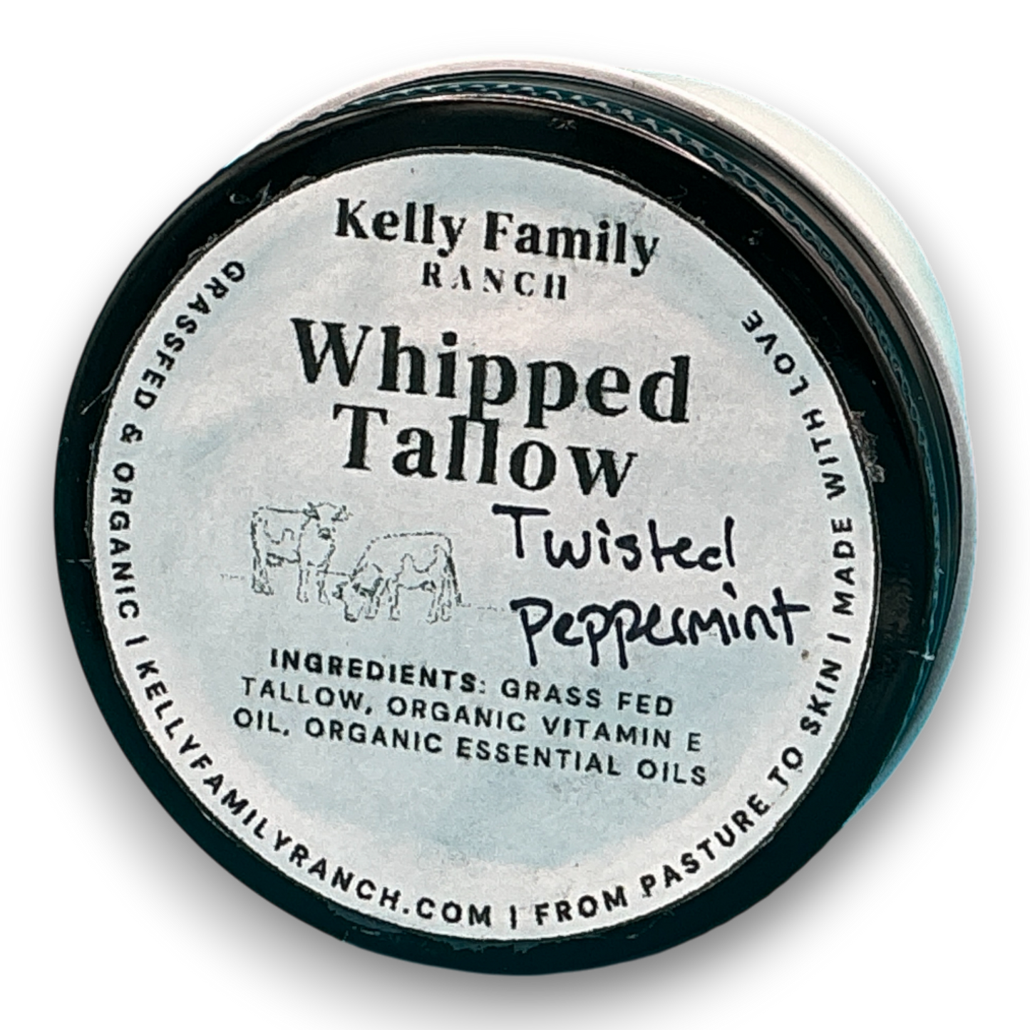 Kelly Family Ranch Whipped Tallow 4oz - Twisted Peppermint