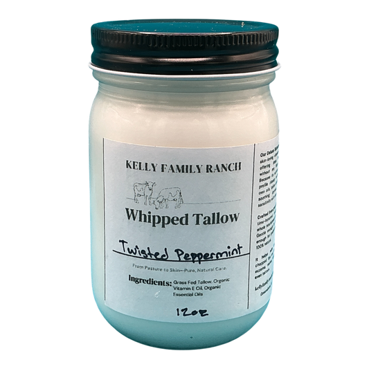Kelly Family Ranch Whipped Tallow 12oz - Twisted Peppermint