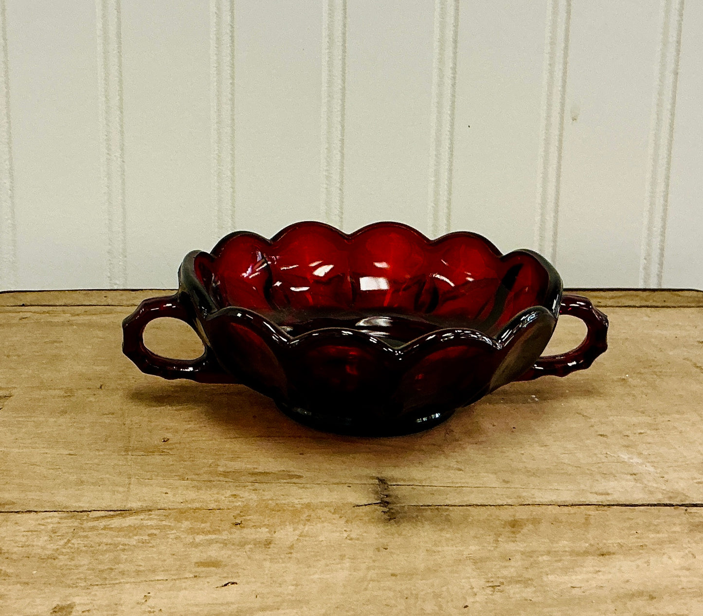 Anchor Hocking Fairfield Royal Ruby Handled Bowl