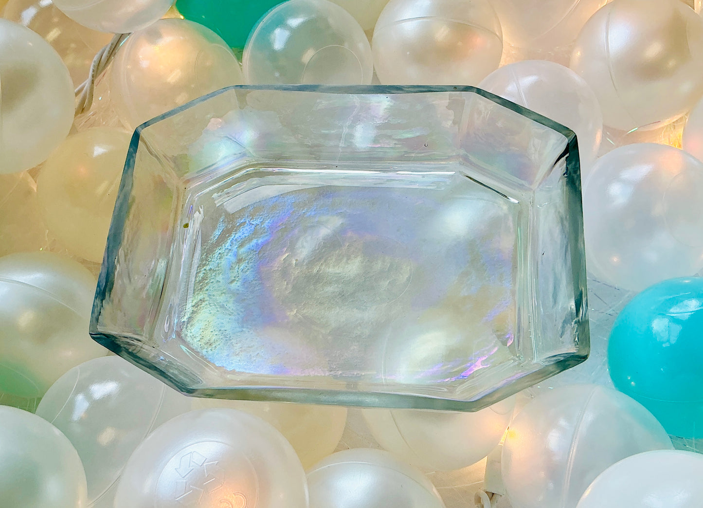 Iridescent Glass Octagon Soap Dish