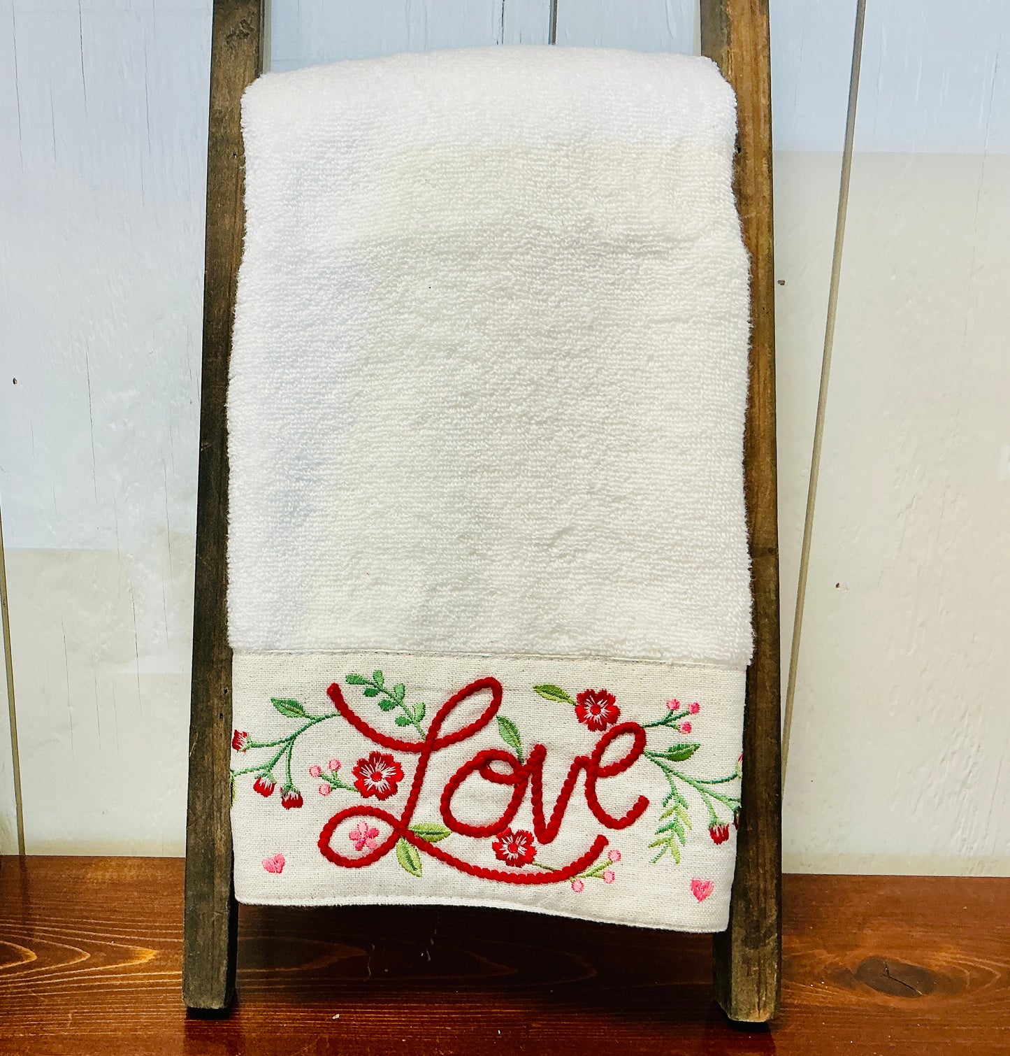 Valentine's Embroidered Hand Towel