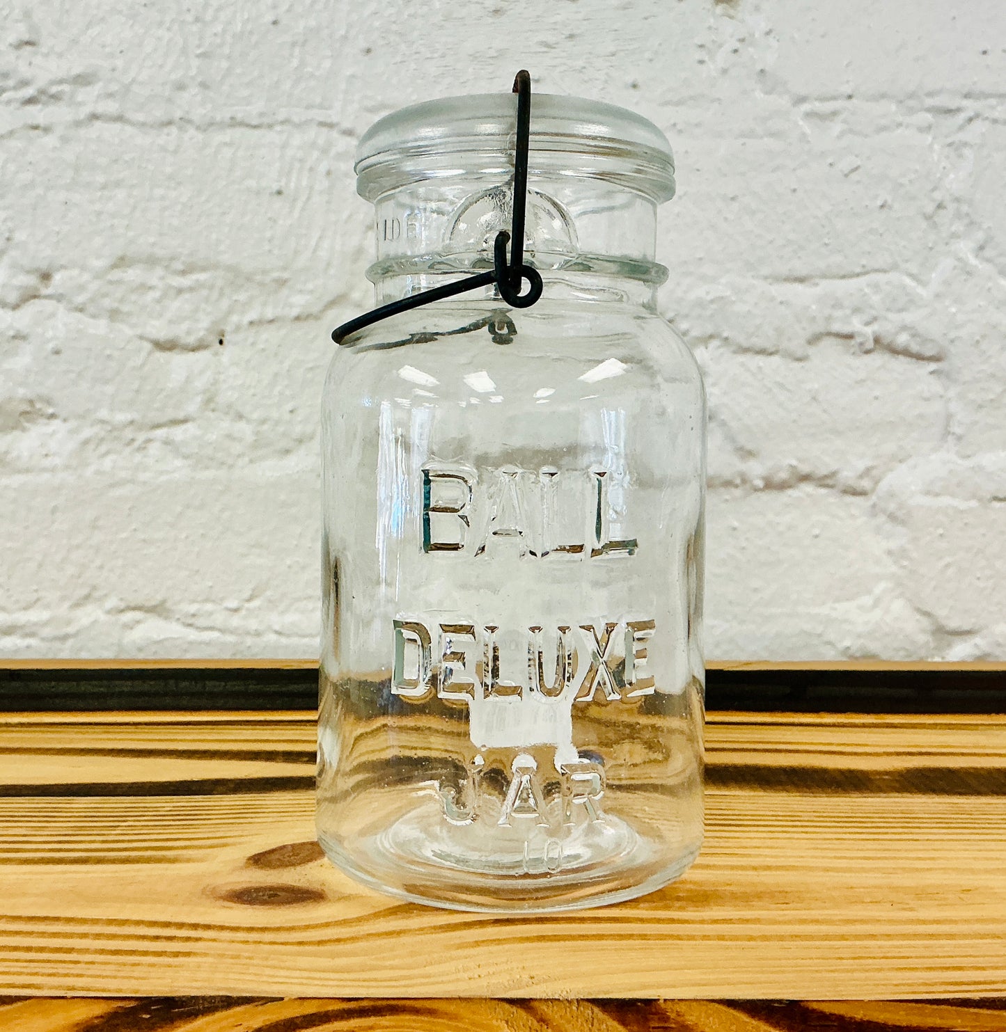 Vintage Ball Deluxe Jar with Wire Bail Closure and Glass Lid, #10, vintage one-of-a-kind find from Monticello Soap Company