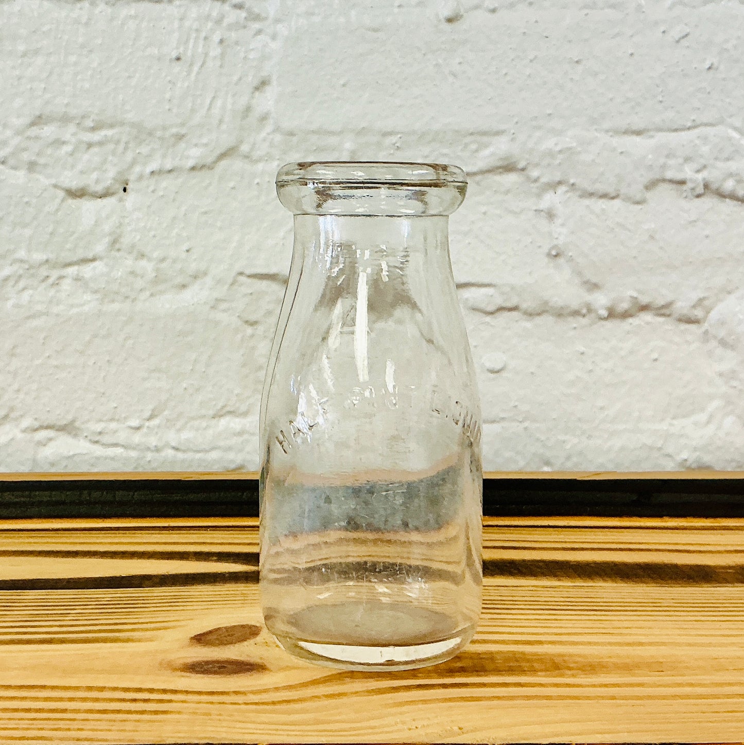 Vintage Half Pint Milk Bottle, Embossed with Seal Date 1-11-14, vintage one-of-a-kind find from Monticello Soap Company