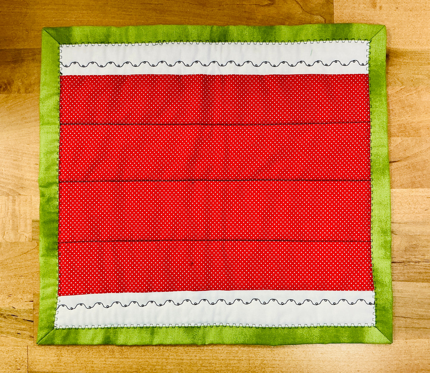 Handmade Quilted Casserole Dish Hot Pad, Seedless Watermelon