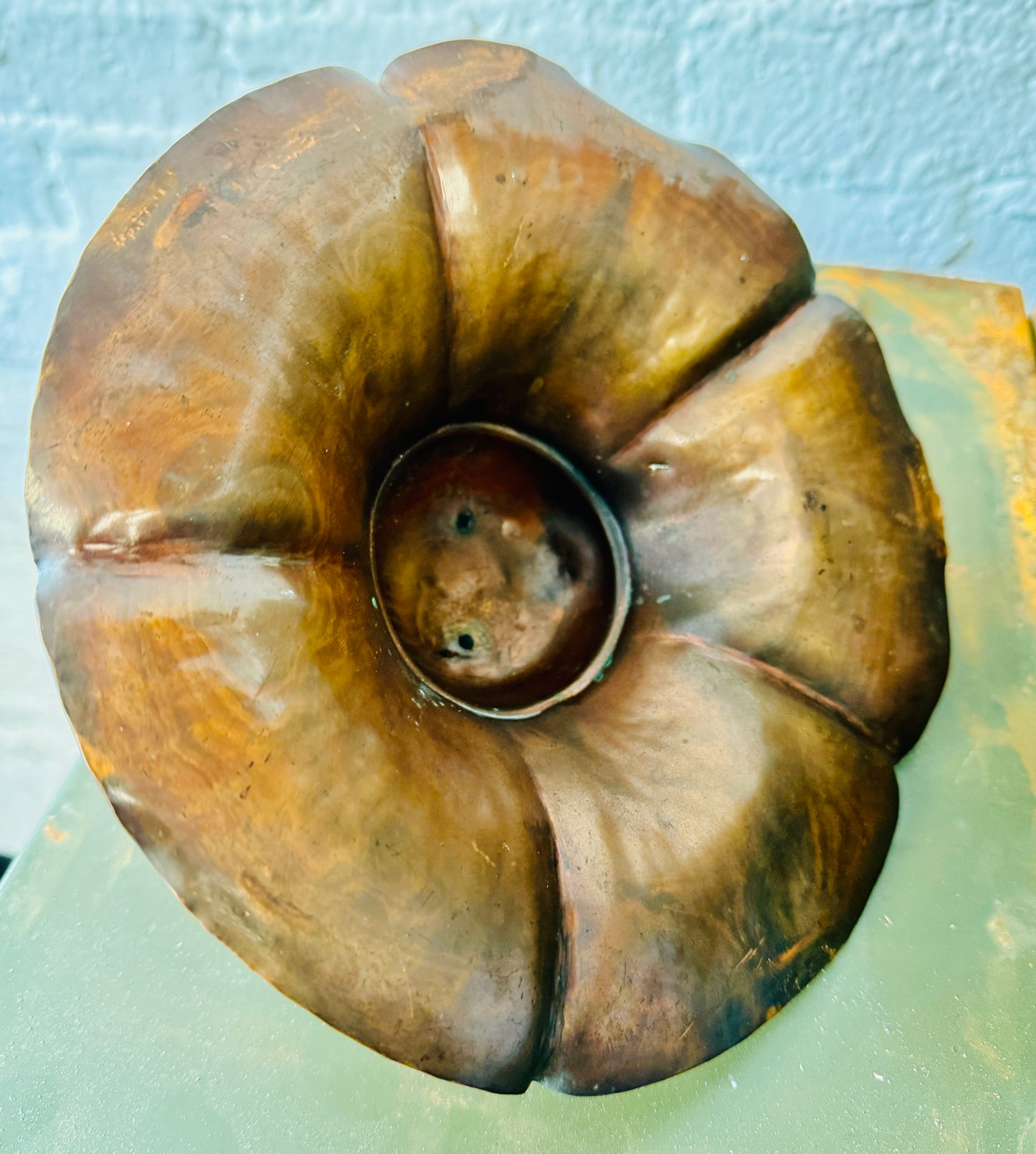 Vintage Hand Hammered Copper Candle Holder