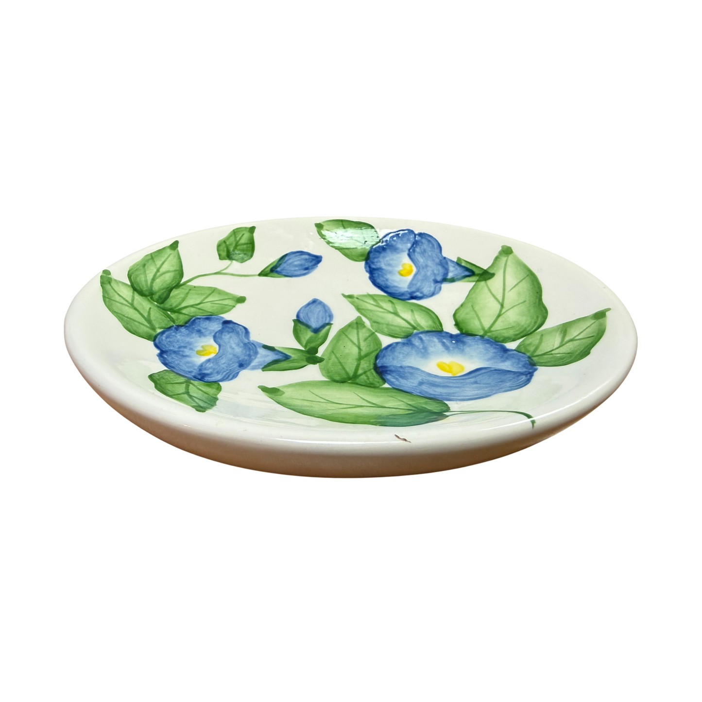 Hand Painted Morning Glory Soap Dish