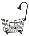 Black Metal Bathtub & Shower Head Basket