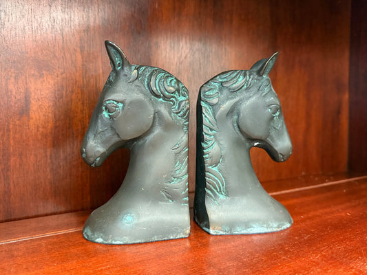 Vintage Metalcrafters Horse Head Book Ends
