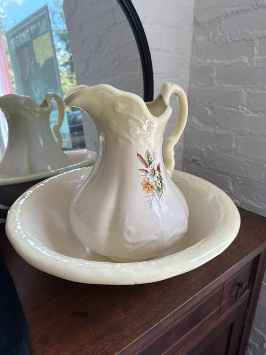 Vintage Ironstone Pitcher & Wash Basin