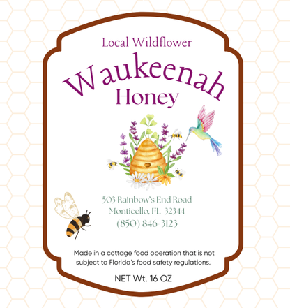 Waukeenah Honey 1 pound glass jar