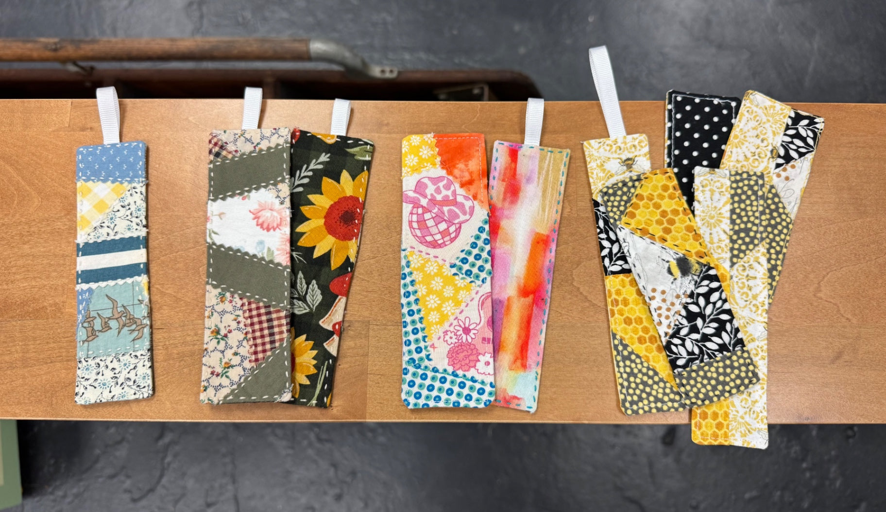 Scrappy Fabric Bookmarks