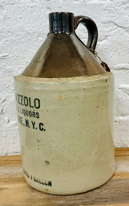 Vintage A. Gazzolo Vines & Liquor Stoneware Jug