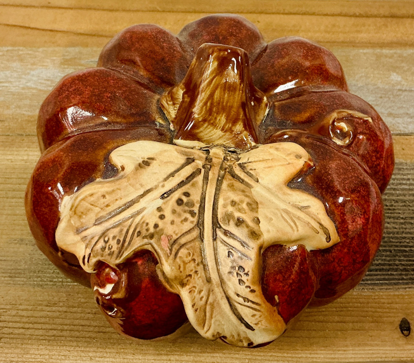 Vintage Ceramic Pumpkin, Brown