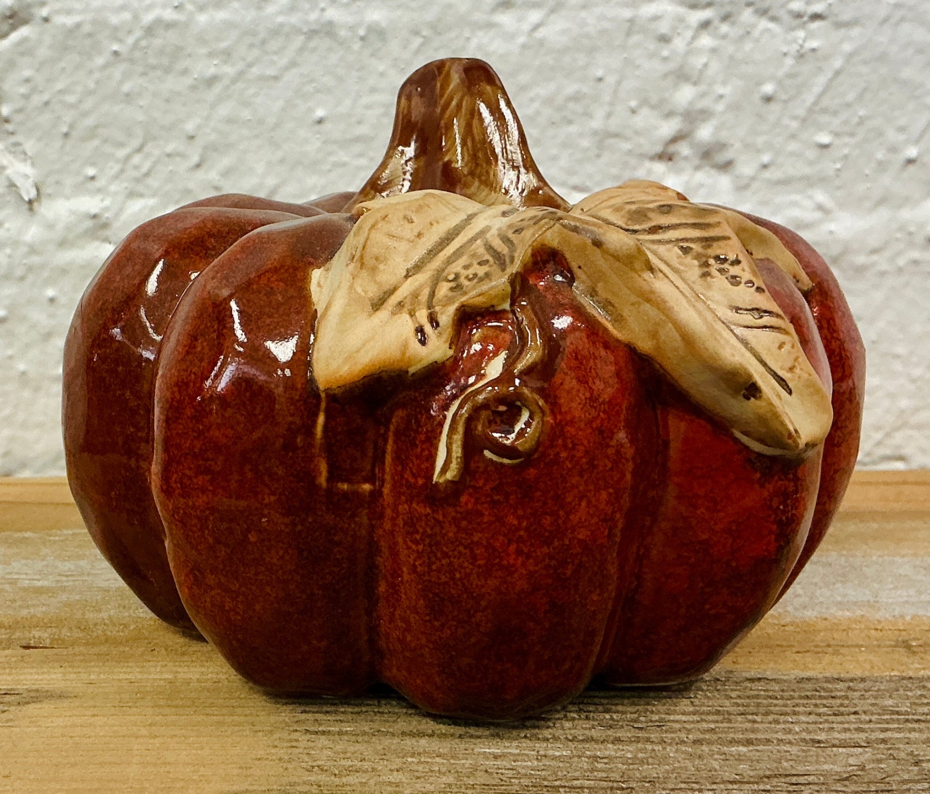 Vintage Ceramic Pumpkin, Brown