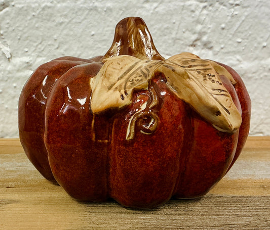 Vintage Ceramic Pumpkin, Brown