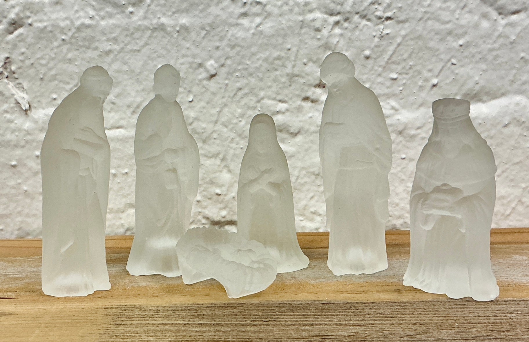 Frosted Glass Nativity Set