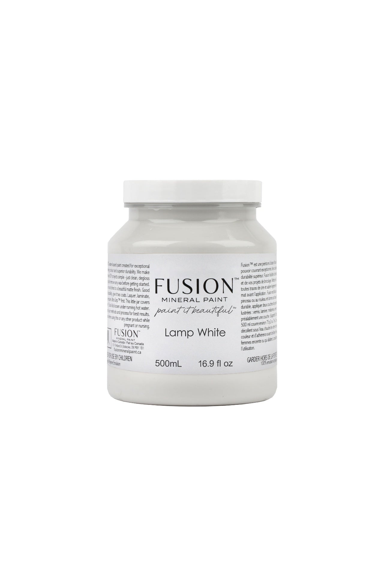 Fusion Mineral Paint 500ml or 16.9 oz. Lamp White