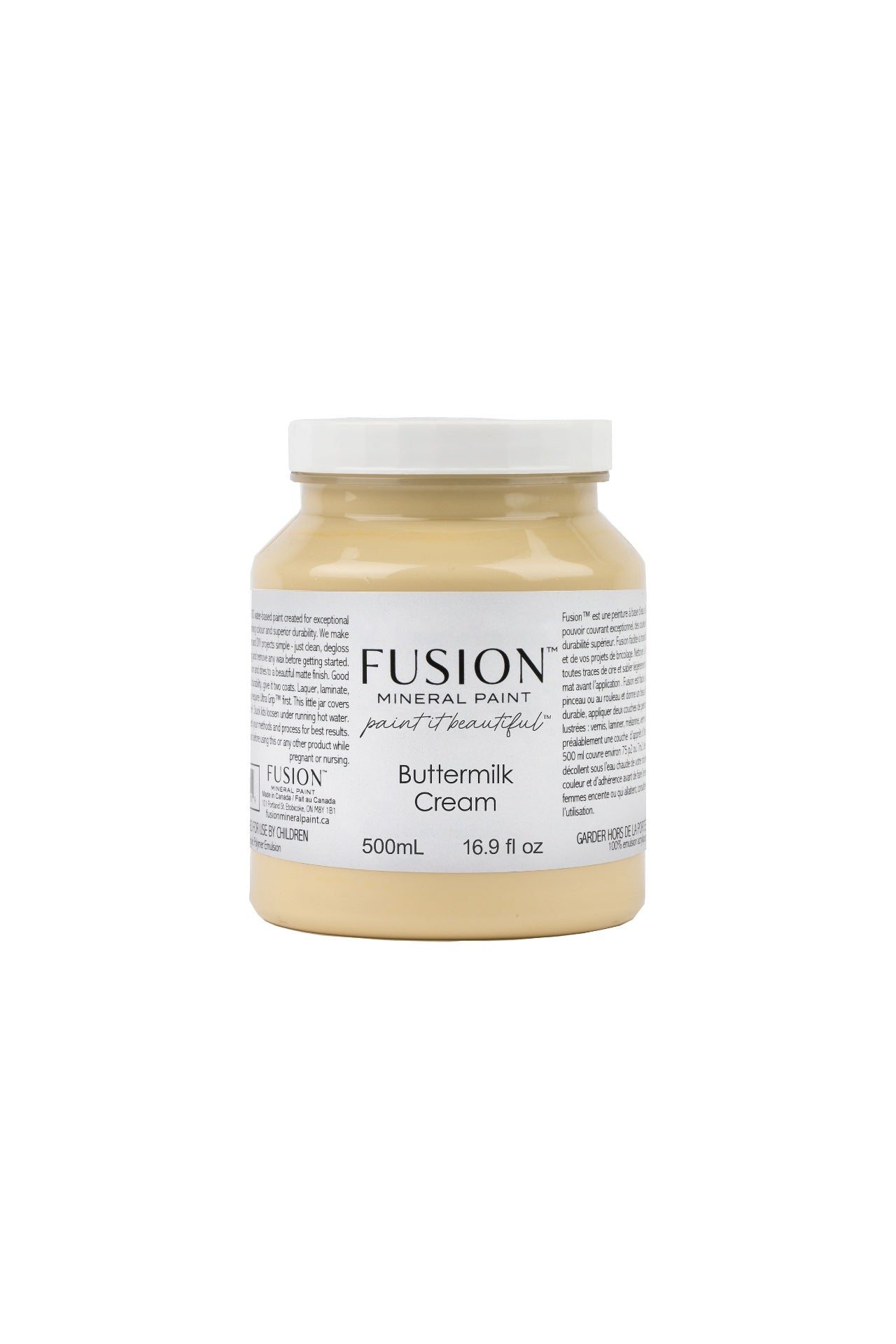 Fusion Mineral Paint 500ml or 16.9 oz.  Buttermilk Cream