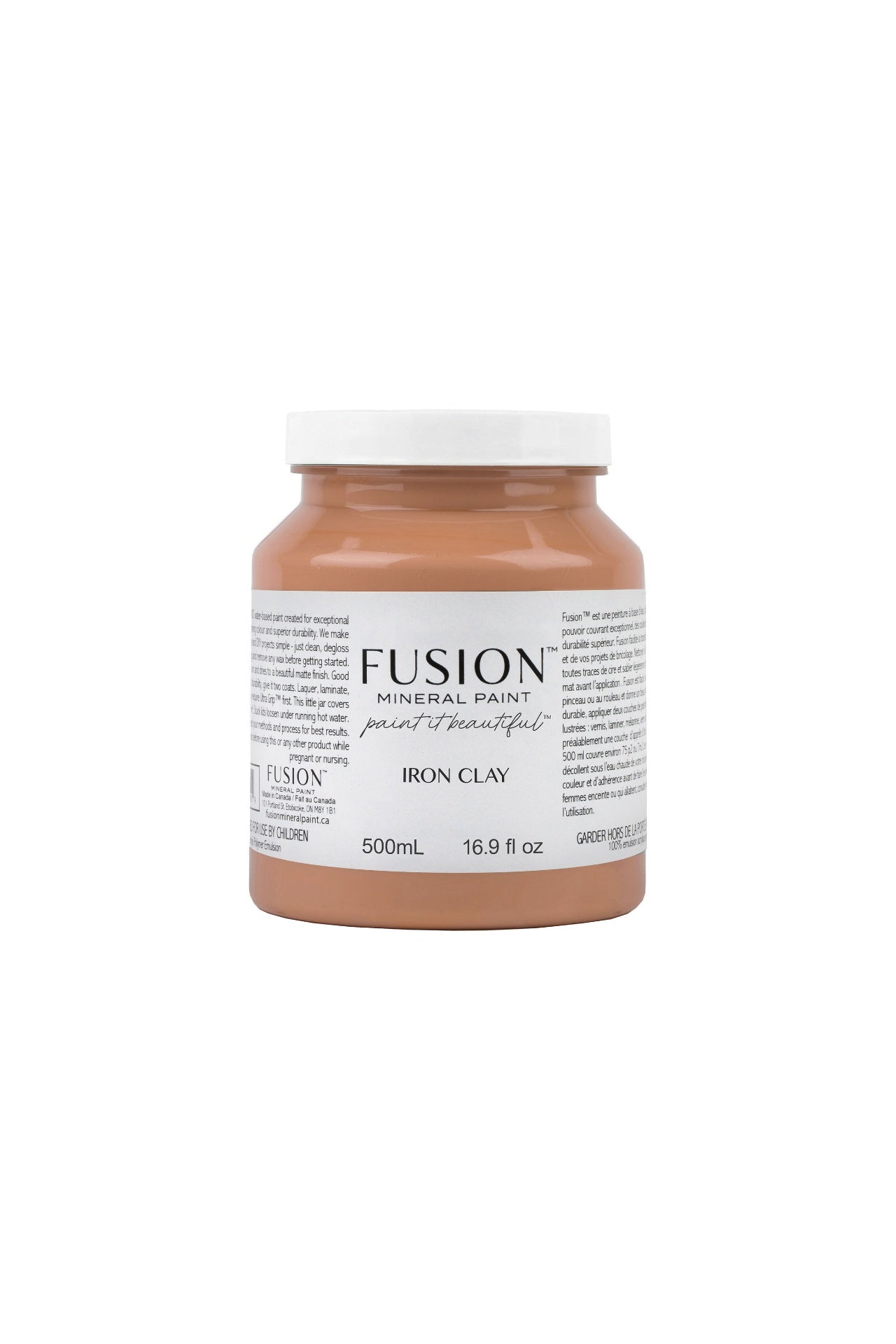 Fusion Mineral Paint 500ml or 16.9 oz. Iron Clay