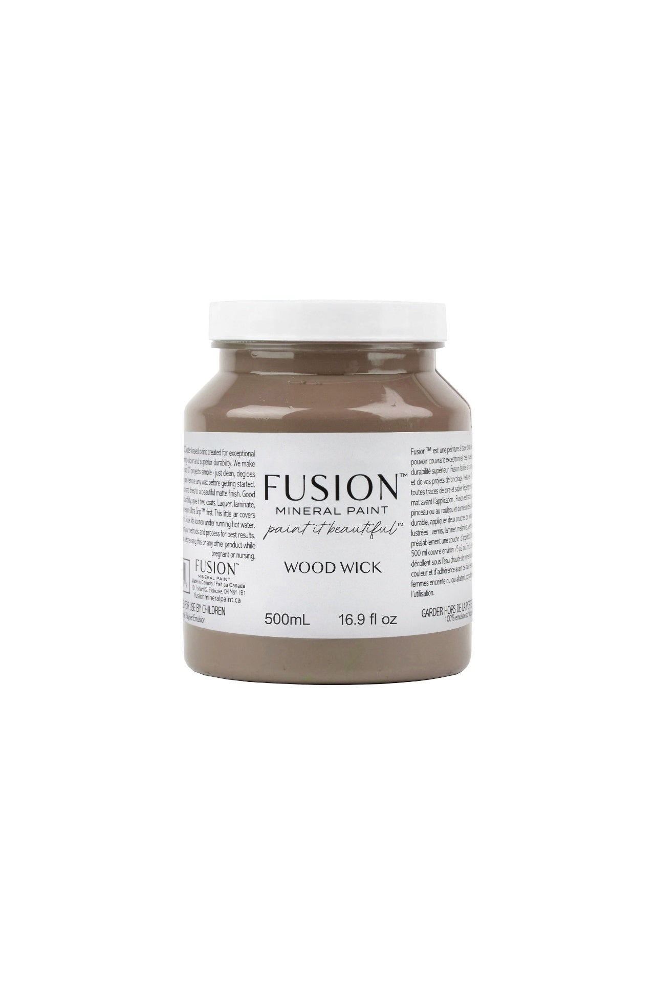 Fusion Mineral Paint 500ml or 16.9 oz. Wood Wick