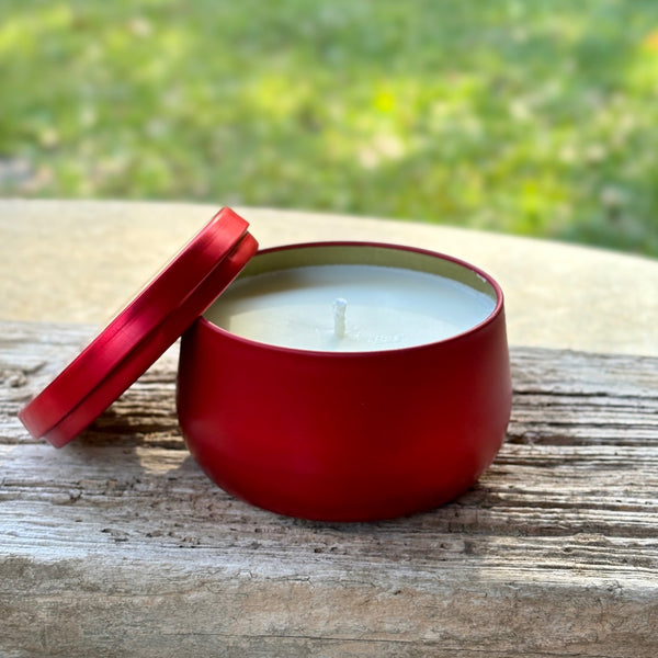 Peppermint Soy Candle 6.0 oz Red Tin