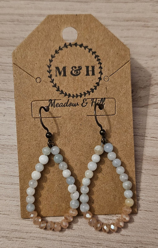 Meadow & Hill Earrings Beige and Light Blue