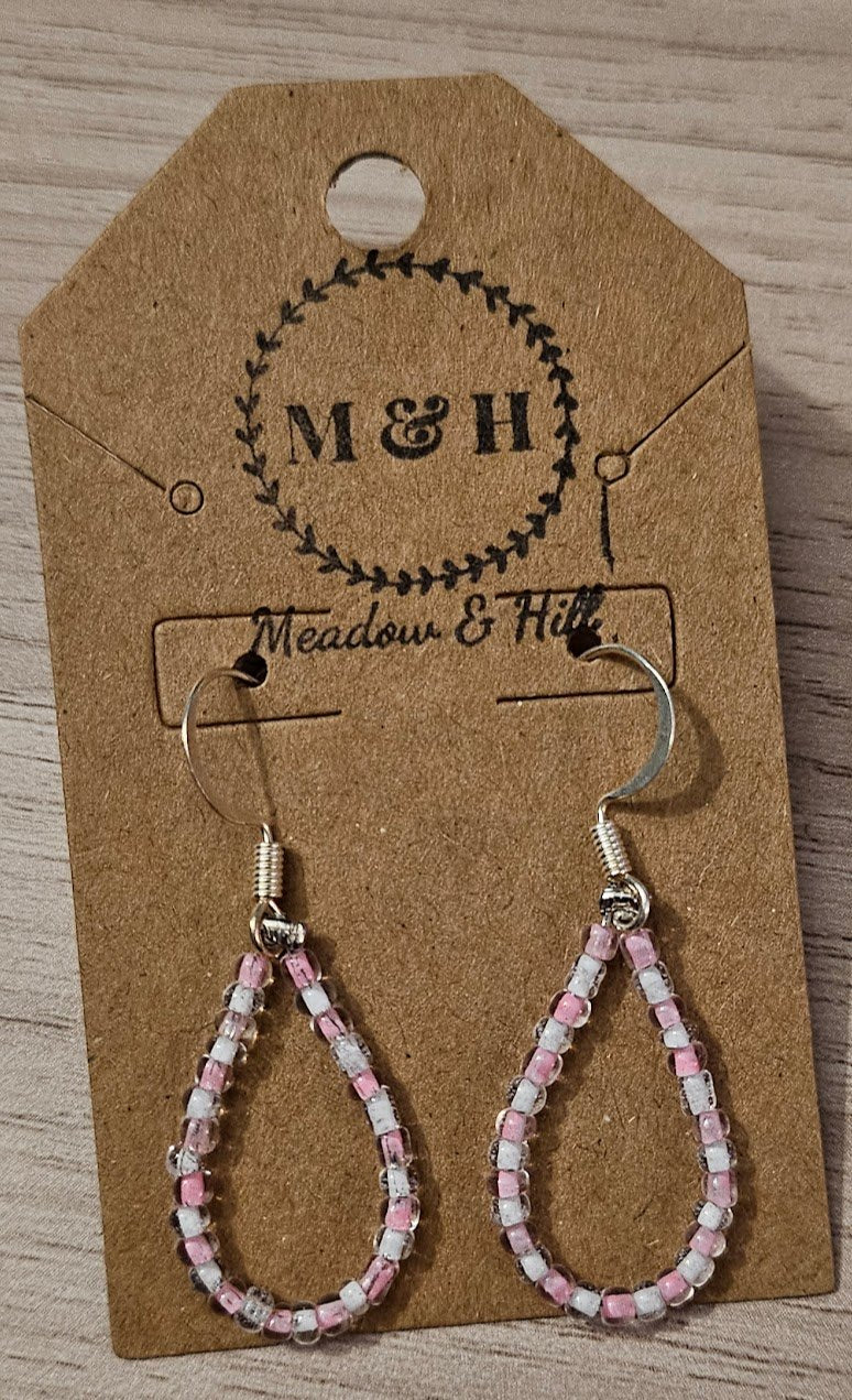 Meadow & Hill Earrings Pink and White