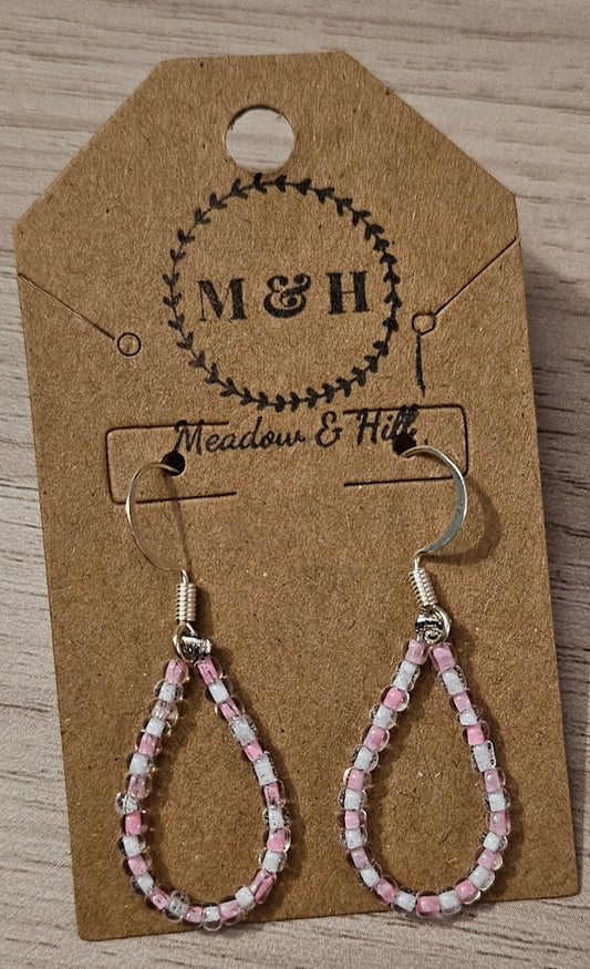 Meadow & Hill Earrings Pink and White