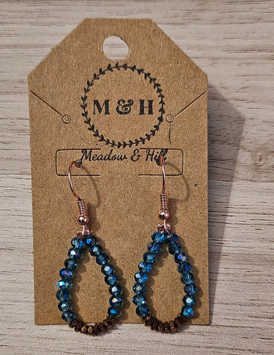Meadow & Hill Earrings Teal and Bronze