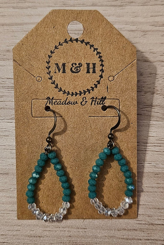 Meadow & Hill Earrings Turquoise and clear
