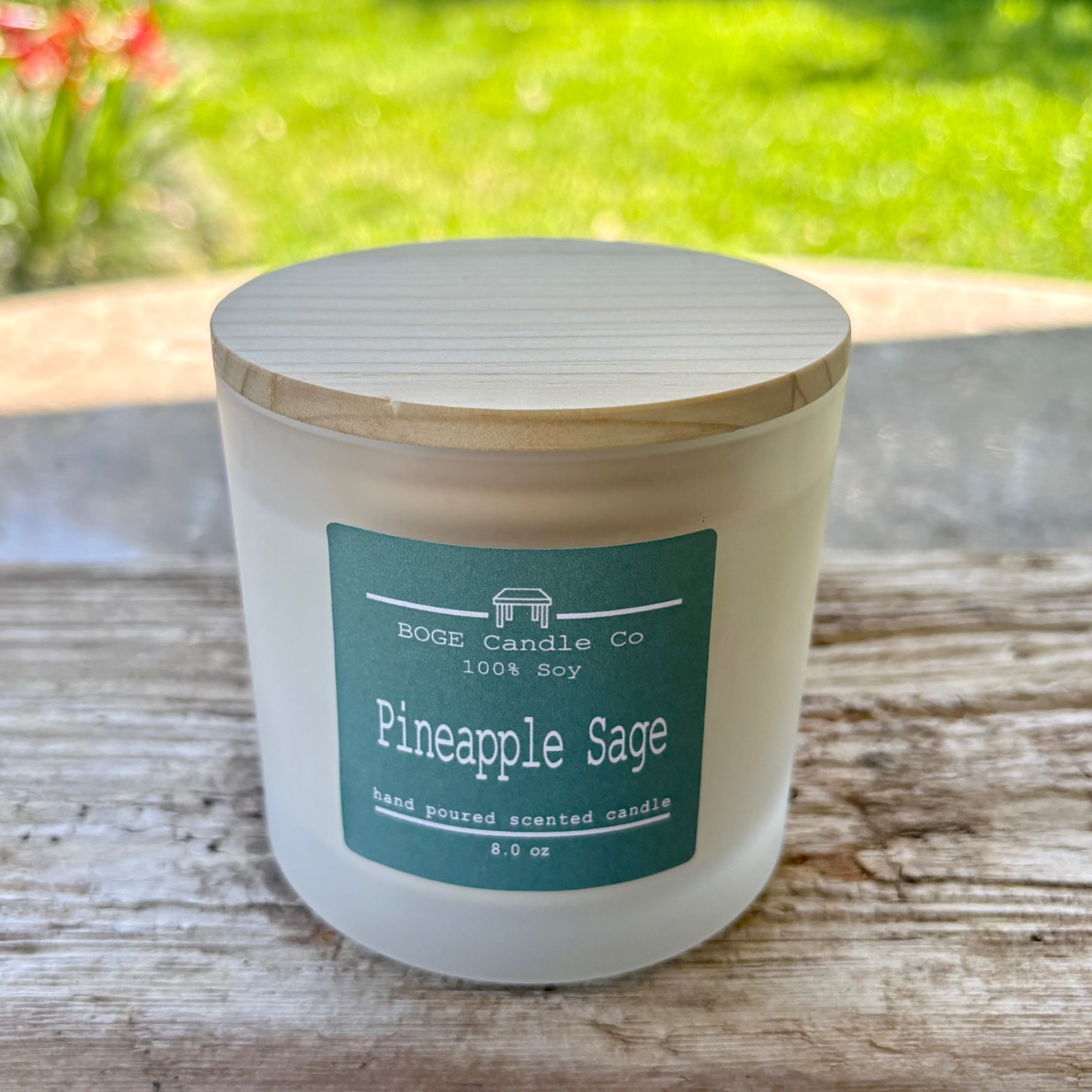 Pineapple Sage Soy Candle 8.0 oz Wide Cream/Off-white