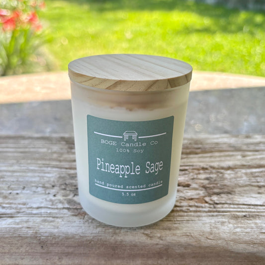 Pineapple Sage Soy Candle 5.5 oz White