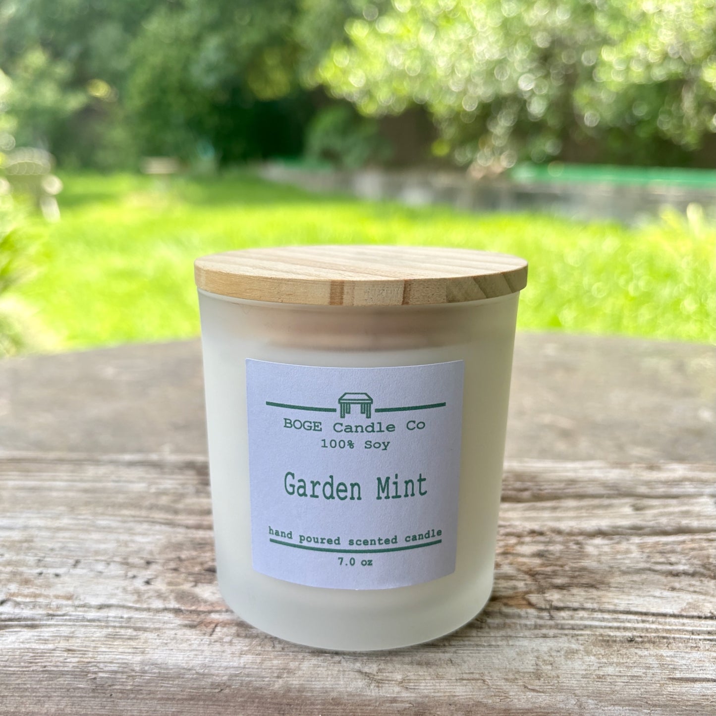 Garden Mint Soy Candle 8.0 oz White