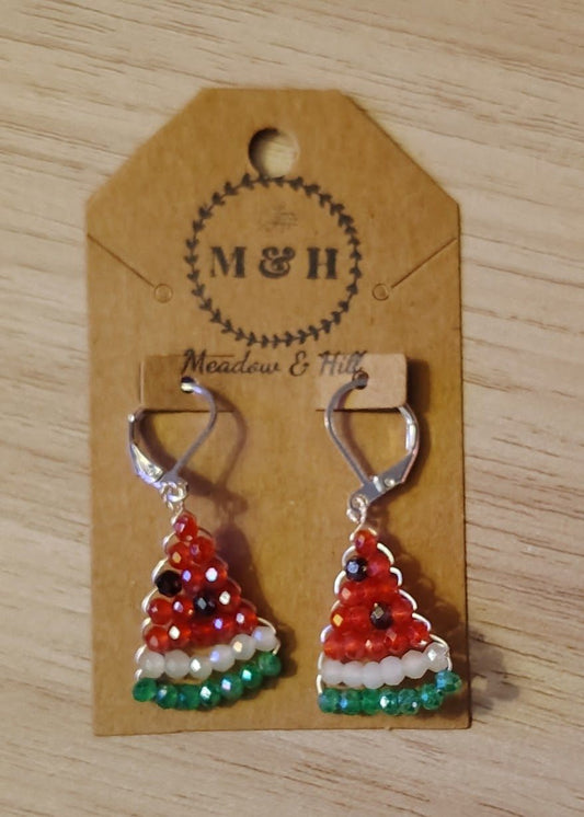 Meadow & Hill Earrings Ripe Watermelon (lever back hooks)