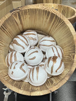 Coconut Bath Bomb handcrafted by Monticello Soap Company, second view of tropical coconut fizzy bomb