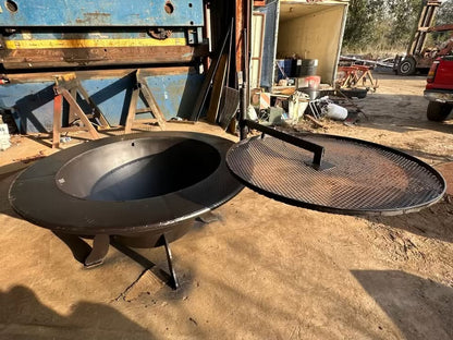 Exceptional Hand-Welded Extra Large Firepit with grill grate