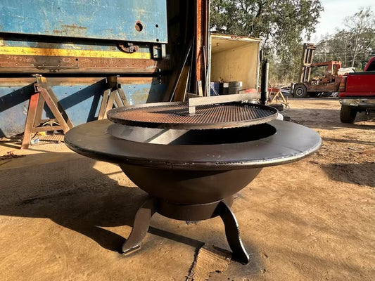 Exceptional Hand-Welded Extra Large Firepit with grill grate